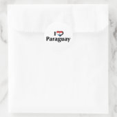 I Liebe Paraguay-Flagge Runder Aufkleber (Tasche)