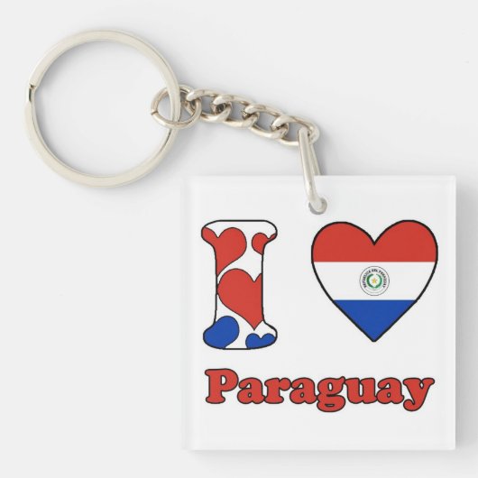 I Liebe Paraguay Schlüsselanhänger (Vorderseite)