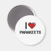 I Liebe Parakeets Digital Design Magnet (Vorderseite/Rückseite)