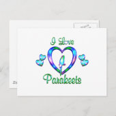I Liebe Parakeets Postkarte (Vorne/Hinten)