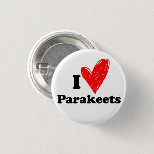 I Liebe Parakets Button (Vorne & Hinten)