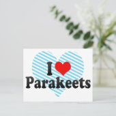 I Liebe Parakets Postkarte (Stehend Vorderseite)