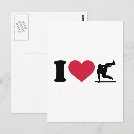 I Liebe Parcouring Postkarte (Vorne/Hinten)