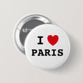 I Liebe Paris 6 Cm Abzeichen Button (Vorne & Hinten)