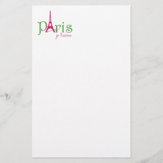 I Liebe Paris Briefpapier (Vorderseite)