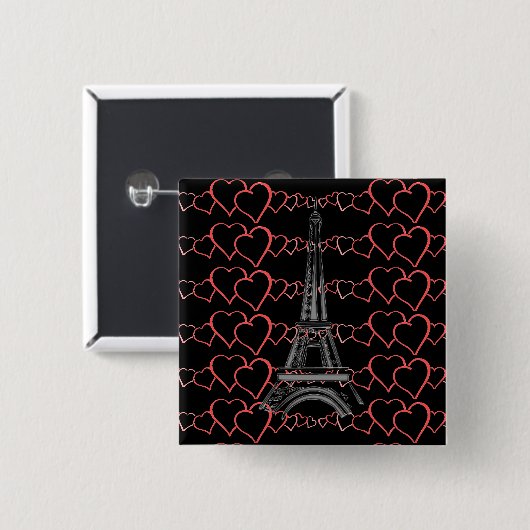 I Liebe Paris, Button Eiffelturm (Vorne & Hinten)