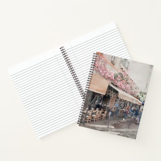 I Liebe Paris Cafe Street Scenes Notizblock (Innenseite)