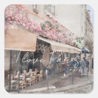 I Liebe Paris Cafe Street Szene Square Sticker