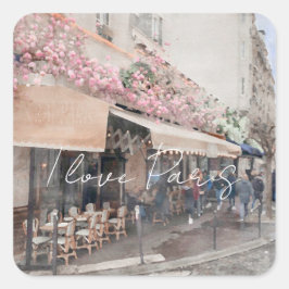 I Liebe Paris Cafe Street Szene Square Sticker