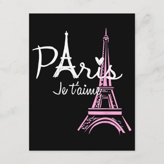 I Liebe Paris Eiffel Tower Frankreich Begleitkarte (Vorderseite)