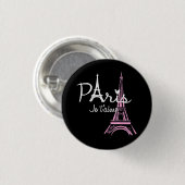 I Liebe Paris Eiffel Tower Frankreich Button (Vorne & Hinten)