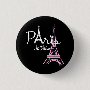 I Liebe Paris Eiffel Tower Frankreich Button