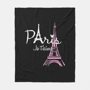 I Liebe Paris Eiffel Tower Frankreich Fleecedecke