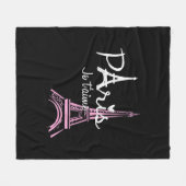 I Liebe Paris Eiffel Tower Frankreich Fleecedecke (Vorderseite (Horizontal))