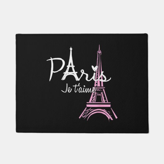 I Liebe Paris Eiffel Tower Frankreich Fußmatte (Vorderseite)