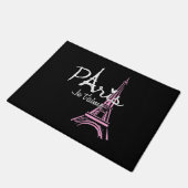 I Liebe Paris Eiffel Tower Frankreich Fußmatte (Schrägansicht)