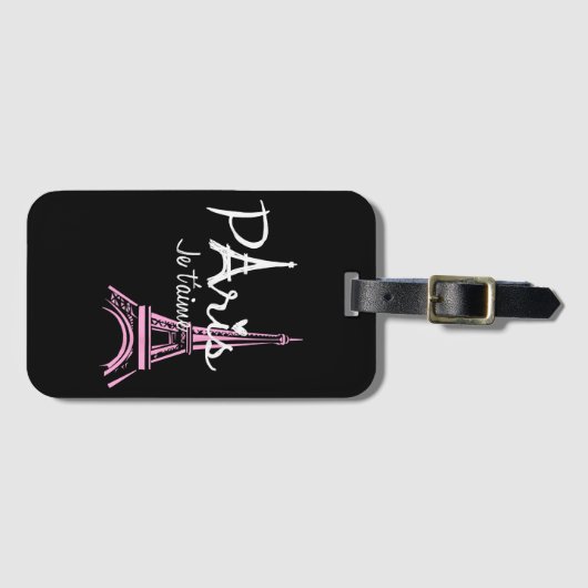 I Liebe Paris Eiffel Tower Frankreich Gepäckanhänger (Vorderseite (Horizontal))