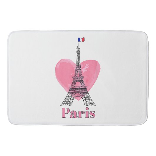 I Liebe Paris Eiffel Tower Frankreich Geschenk Badematte (Vorderseite)