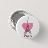 I Liebe Paris Eiffel Tower Frankreich Geschenk Button (Vorne & Hinten)