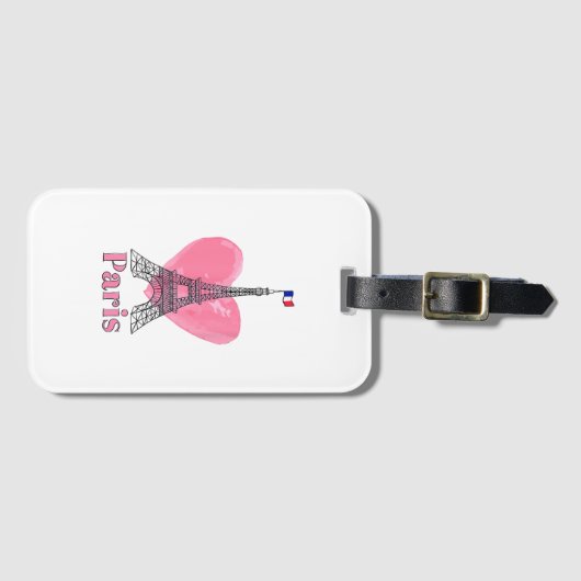 I Liebe Paris Eiffel Tower Frankreich Geschenk Gepäckanhänger (Vorderseite (Horizontal))