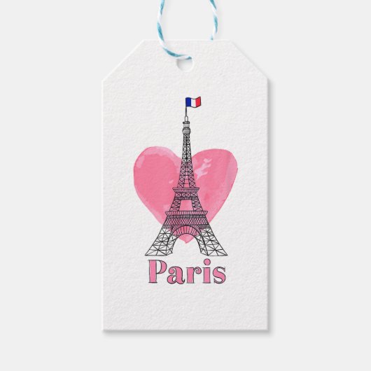 I Liebe Paris Eiffel Tower Frankreich Geschenk Geschenkanhänger (Vorderseite)