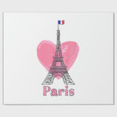 I Liebe Paris Eiffel Tower Frankreich Geschenk Geschenkpapier (Flach)