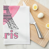 I Liebe Paris Eiffel Tower Frankreich Geschenk Geschirrtuch (Viertel Falte)