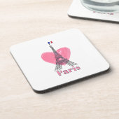 I Liebe Paris Eiffel Tower Frankreich Geschenk Getränkeuntersetzer (Linke Seite)
