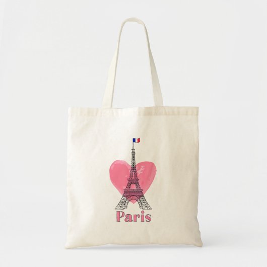 I Liebe Paris Eiffel Tower Frankreich Geschenk Tragetasche (Vorne)