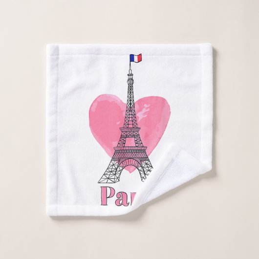 I Liebe Paris Eiffel Tower Frankreich Geschenk Waschlappen (Waschlappen)