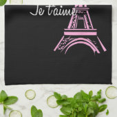 I Liebe Paris Eiffel Tower Frankreich Geschirrtuch (Gefaltet)