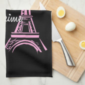 I Liebe Paris Eiffel Tower Frankreich Geschirrtuch (Viertel Falte)