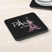 I Liebe Paris Eiffel Tower Frankreich Getränkeuntersetzer (Linke Seite)