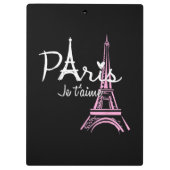 I Liebe Paris Eiffel Tower Frankreich Klemmbrett (Rückseite)