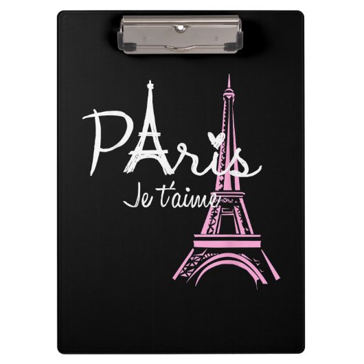 I Liebe Paris Eiffel Tower Frankreich Klemmbrett (Vorderseite)