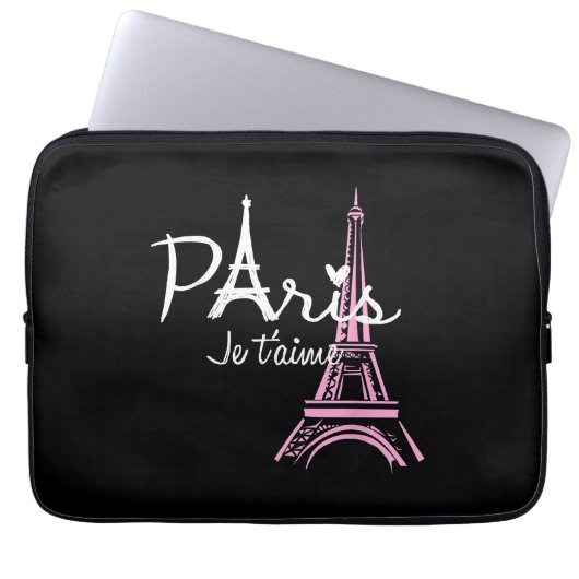 I Liebe Paris Eiffel Tower Frankreich Laptopschutzhülle (Vorderseite)