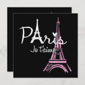 I Liebe Paris Eiffel Tower Frankreich Save The Date (Vorne/Hinten)