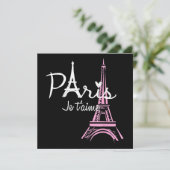 I Liebe Paris Eiffel Tower Frankreich Save The Date (Stehend Vorderseite)