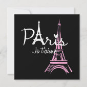 I Liebe Paris Eiffel Tower Frankreich Save The Date (Rückseite)