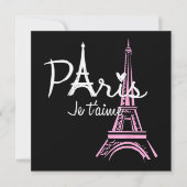 I Liebe Paris Eiffel Tower Frankreich Save The Date (Vorderseite)