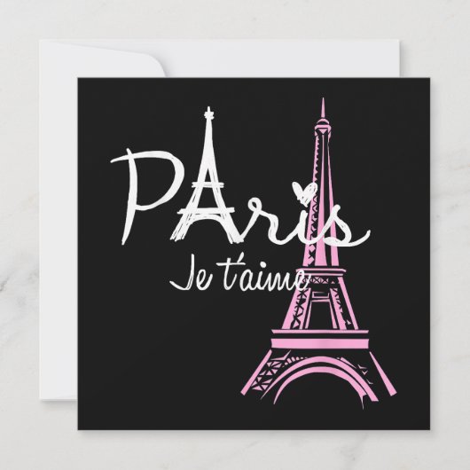 I Liebe Paris Eiffel Tower Frankreich Save The Date (Vorderseite)