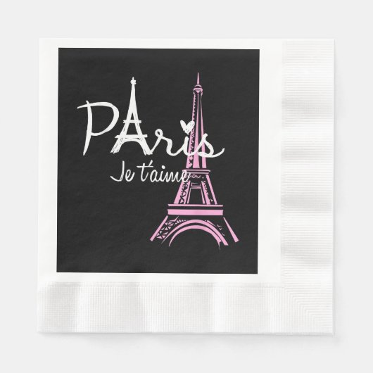 I Liebe Paris Eiffel Tower Frankreich Serviette (Vorderseite)