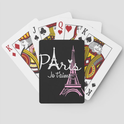 I Liebe Paris Eiffel Tower Frankreich Spielkarten (Rückseite)