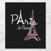 I Liebe Paris Eiffel Tower Frankreich Weinetikett (Einzelnes Label)