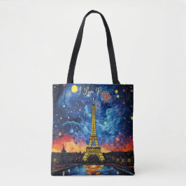 I Liebe Paris Eiffel Tower Illustration Reisen Art Tasche