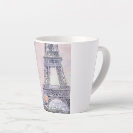 I Liebe Paris Eiffel Tower Latte Tasse (Rechte Ecke)