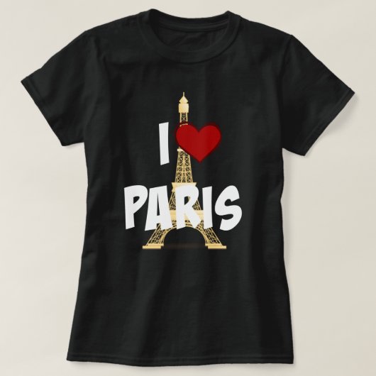"I Liebe Paris", Eiffelturm T-Shirt (Design vorne)
