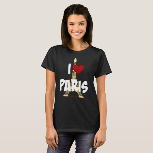 "I Liebe Paris", Eiffelturm T-Shirt (Vorne ganz)