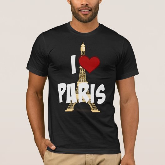 I Liebe Paris, Eiffelturm T-Shirt (Vorderseite)