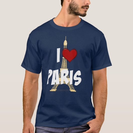 "I Liebe Paris", Eiffelturm T-Shirt (Vorderseite)